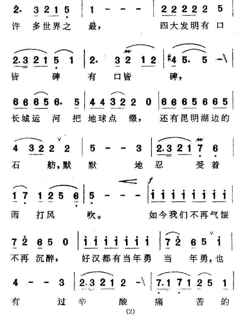 中华美（郭成志曲 陈奎及词）（2/3） -  简谱第1页