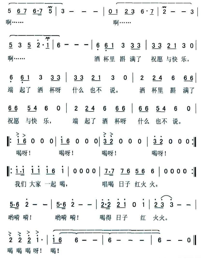 草原酒歌（周廷发词 张羊俊曲）（3/3） -  简谱第1页
