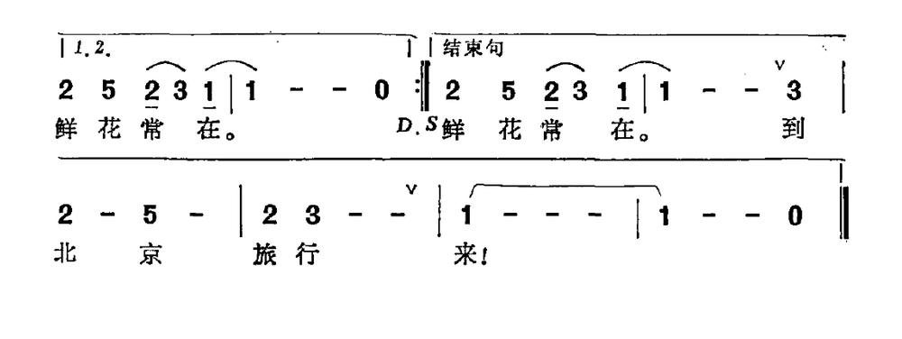 到北京旅行来（田晓耕曲 王荣起词）（2/2） -  简谱第1页