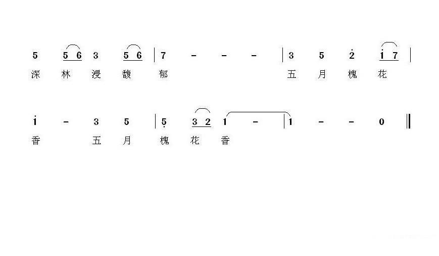 五月槐花香（杨福俊词曲）（4/5） -  简谱第1页