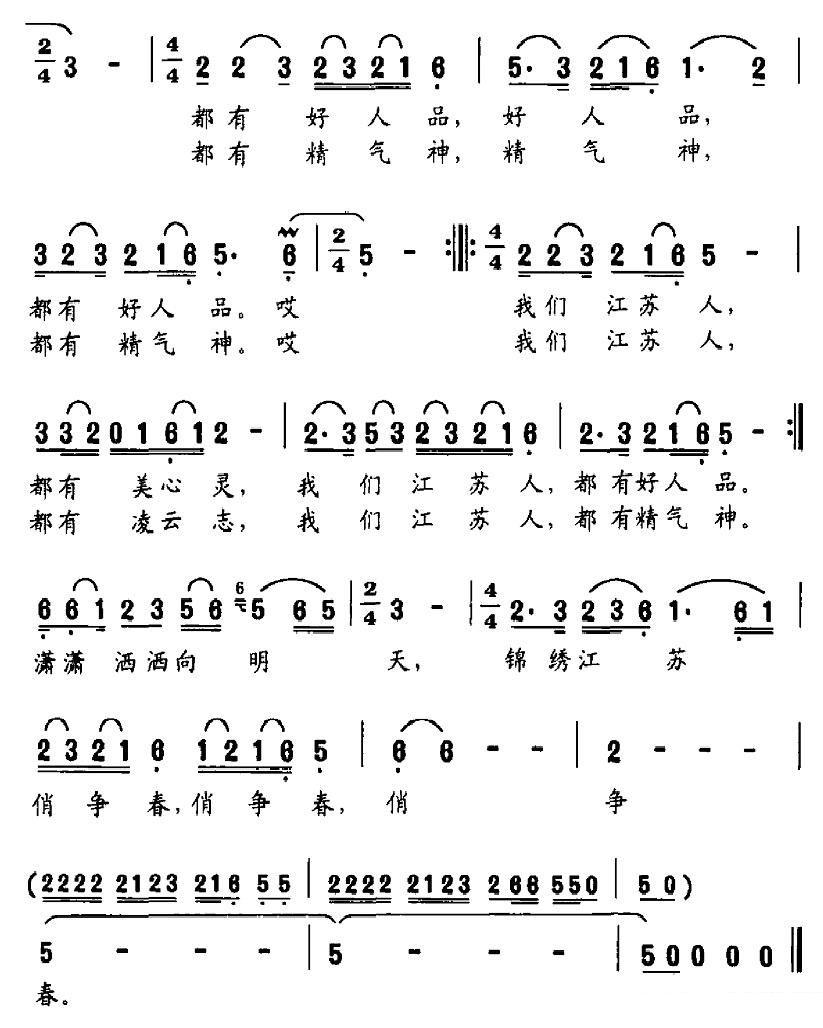 我们江苏人（许明生曲 张广银词）（2/2） -  简谱第1页