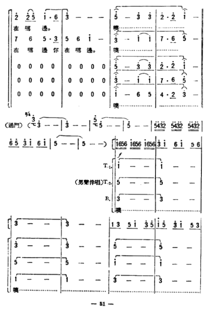 北风呼啸兴安岭（歌剧《星星之火》选曲）（3/4） -  简谱第1页