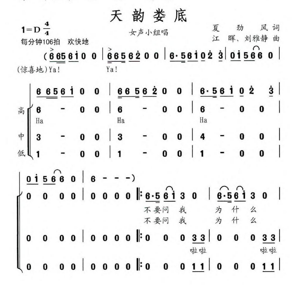 天韵娄底（江晖、刘雅静曲 夏劲风词）（1/2） -  简谱第1页
