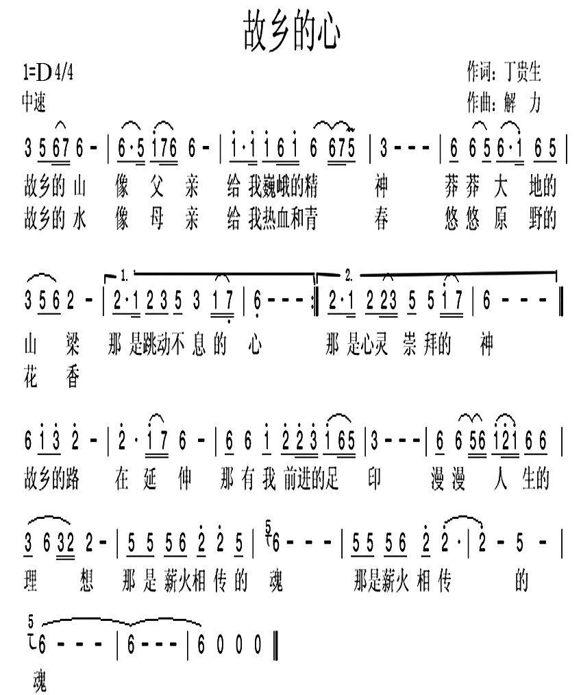 毕建新《故乡的心》简谱 -  简谱第1页