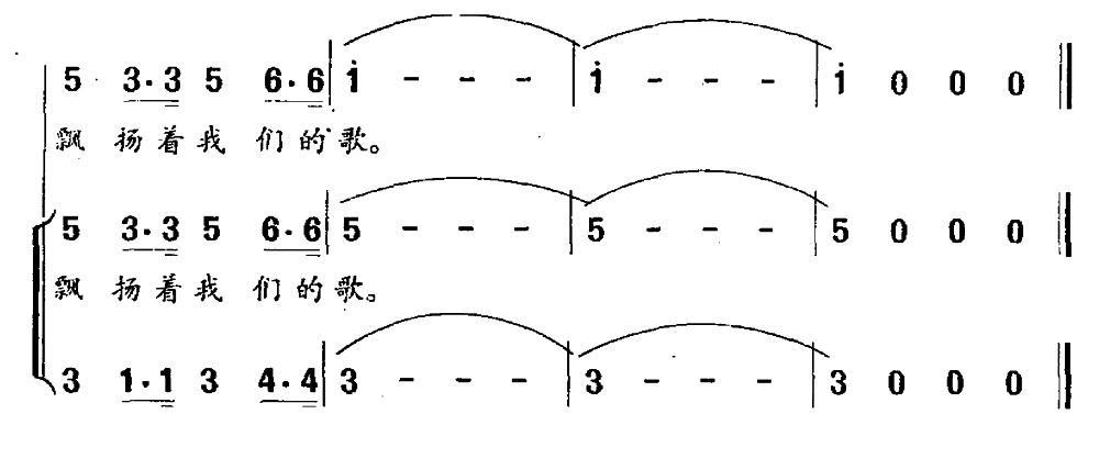 军旗上飘扬着我们的歌（电视剧《红十字方队》片头主题歌）（2/2） -  简谱第1页