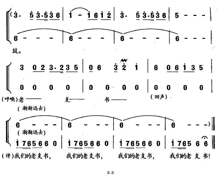 我们的老支书（独唱+伴唱）（3/3） -  简谱第1页