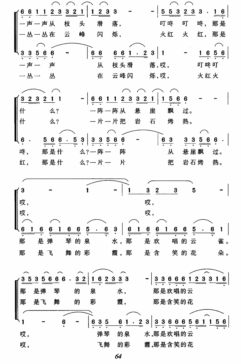 女声小合唱：红军走过的山坡（2/3） -  简谱第1页