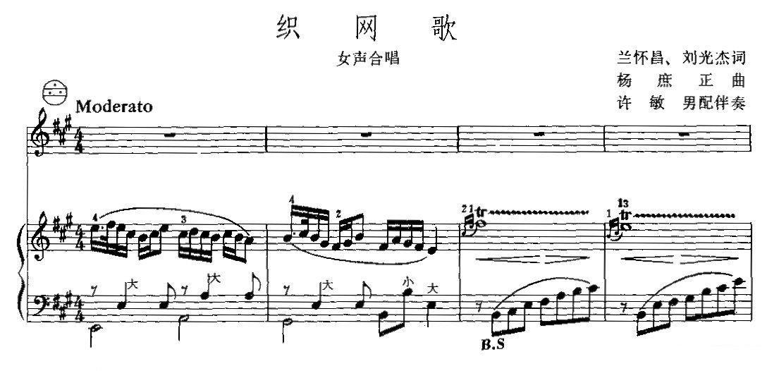 织网歌（女声合唱、手风琴伴奏谱）（1/6） -  简谱第1页