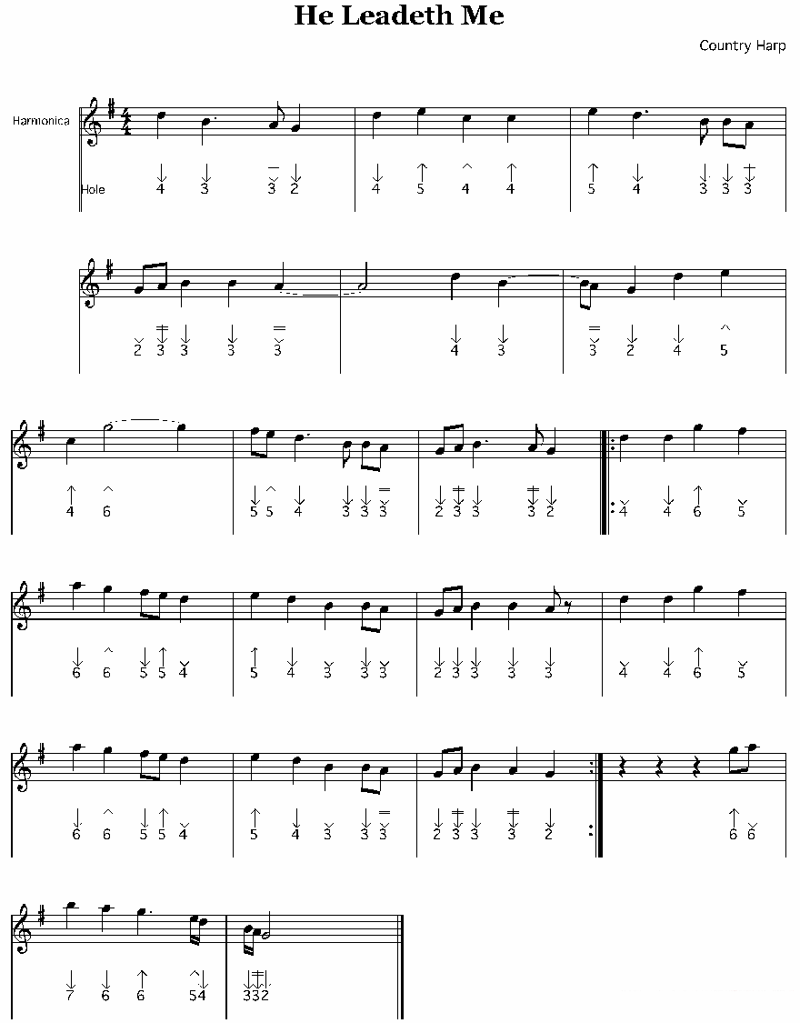 He Leadeth Me（布鲁斯） -  简谱第1页