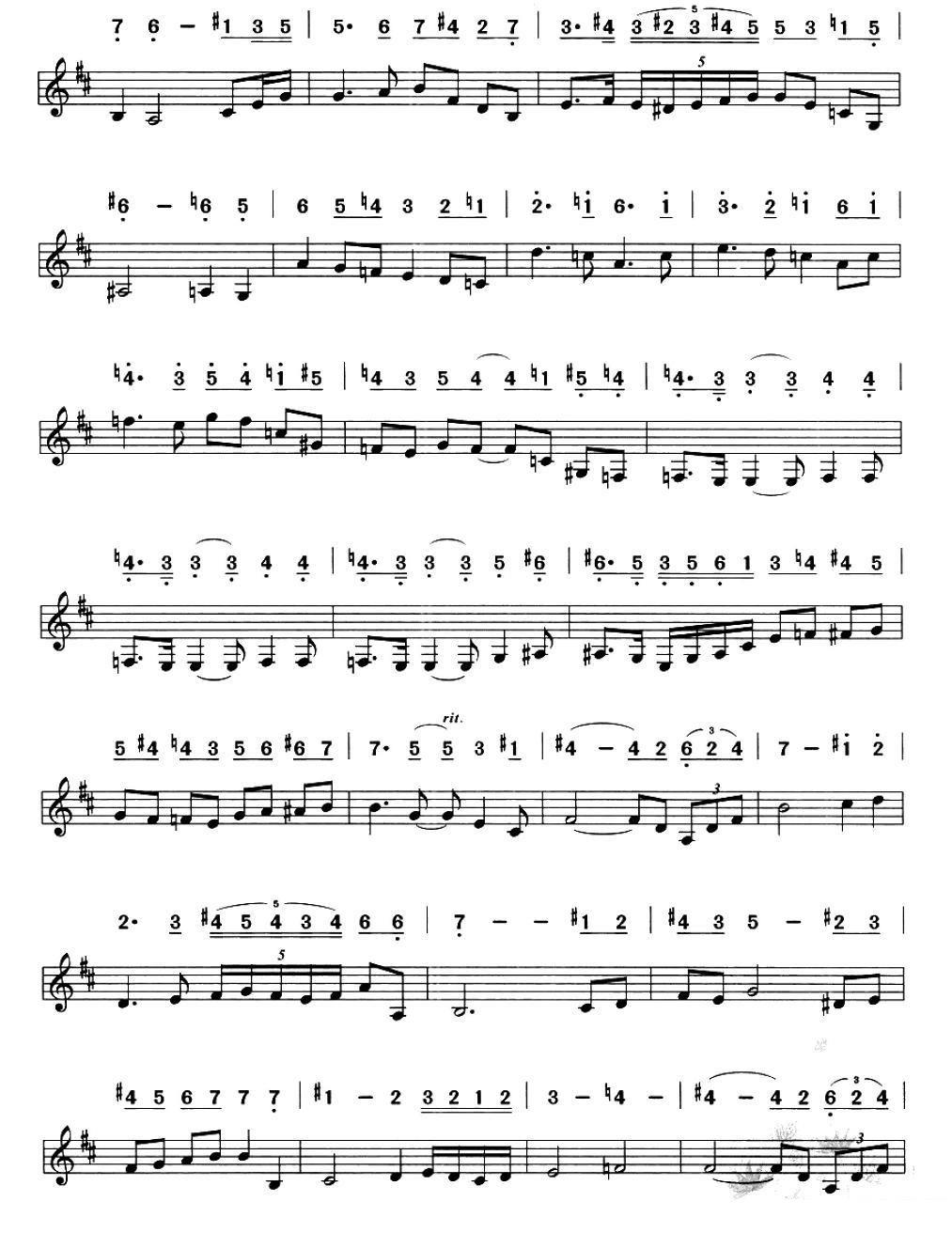 沉思（马斯涅曲 线简谱混排版） -  简谱第2页