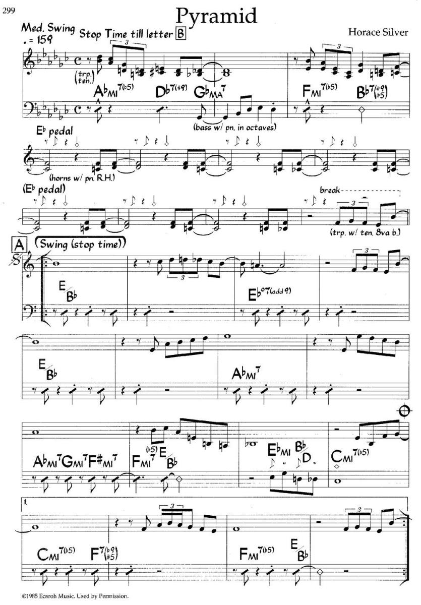 Pyramid（爵士钢琴曲） -  简谱第1页