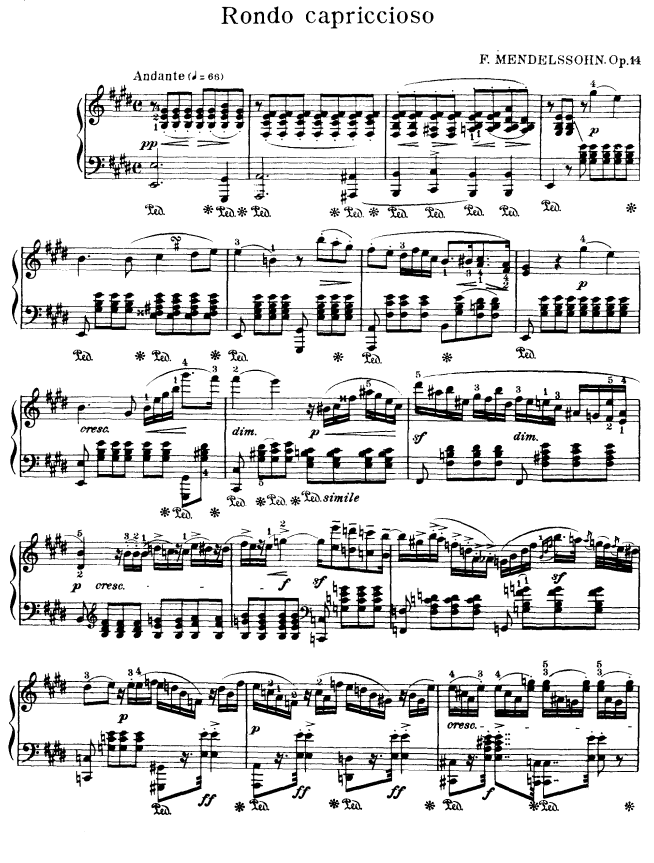 Rondo capriccioso（门德尔松曲） -  简谱第1页