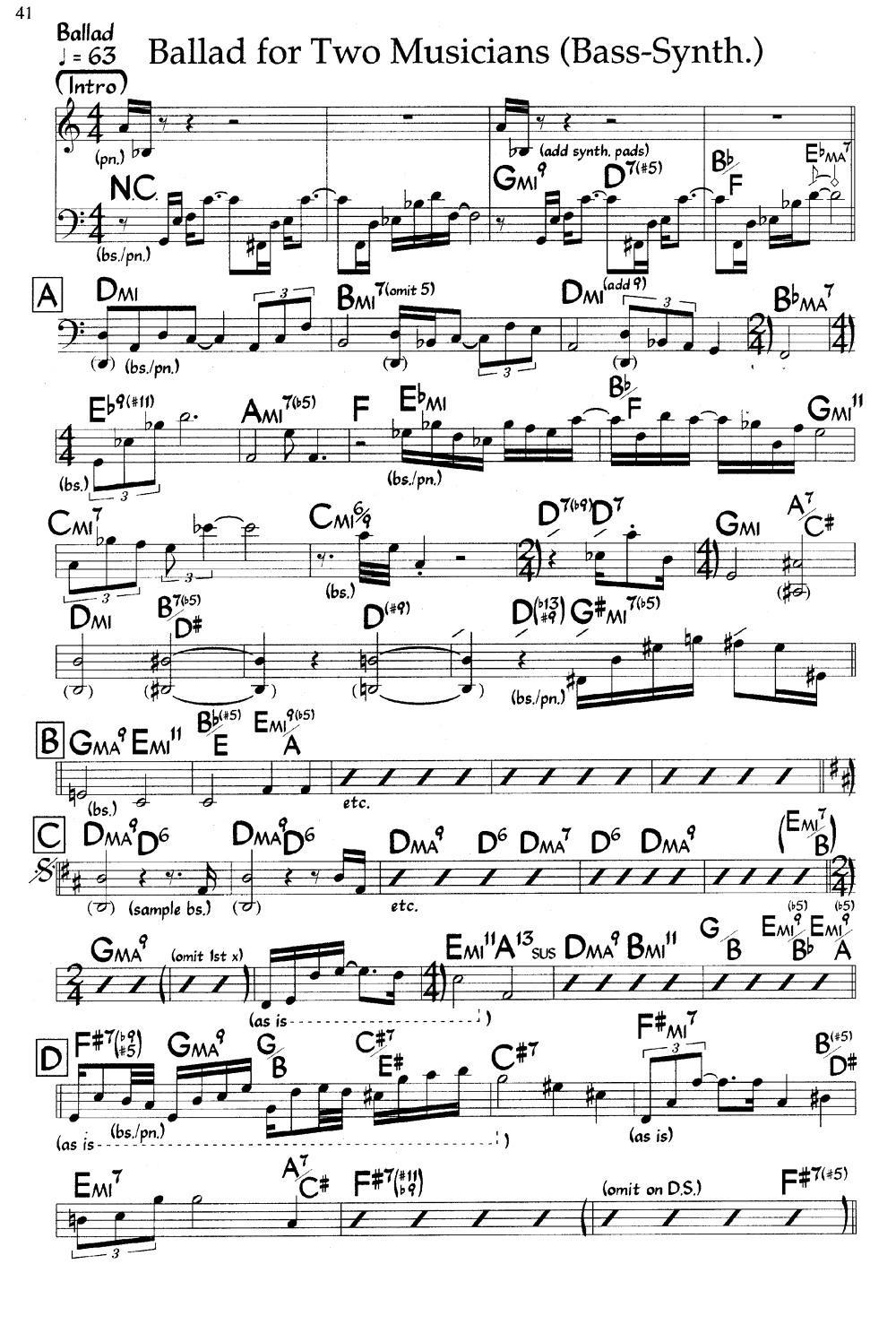 Ballad for Two Musicians（爵士钢琴曲） -  简谱第2页