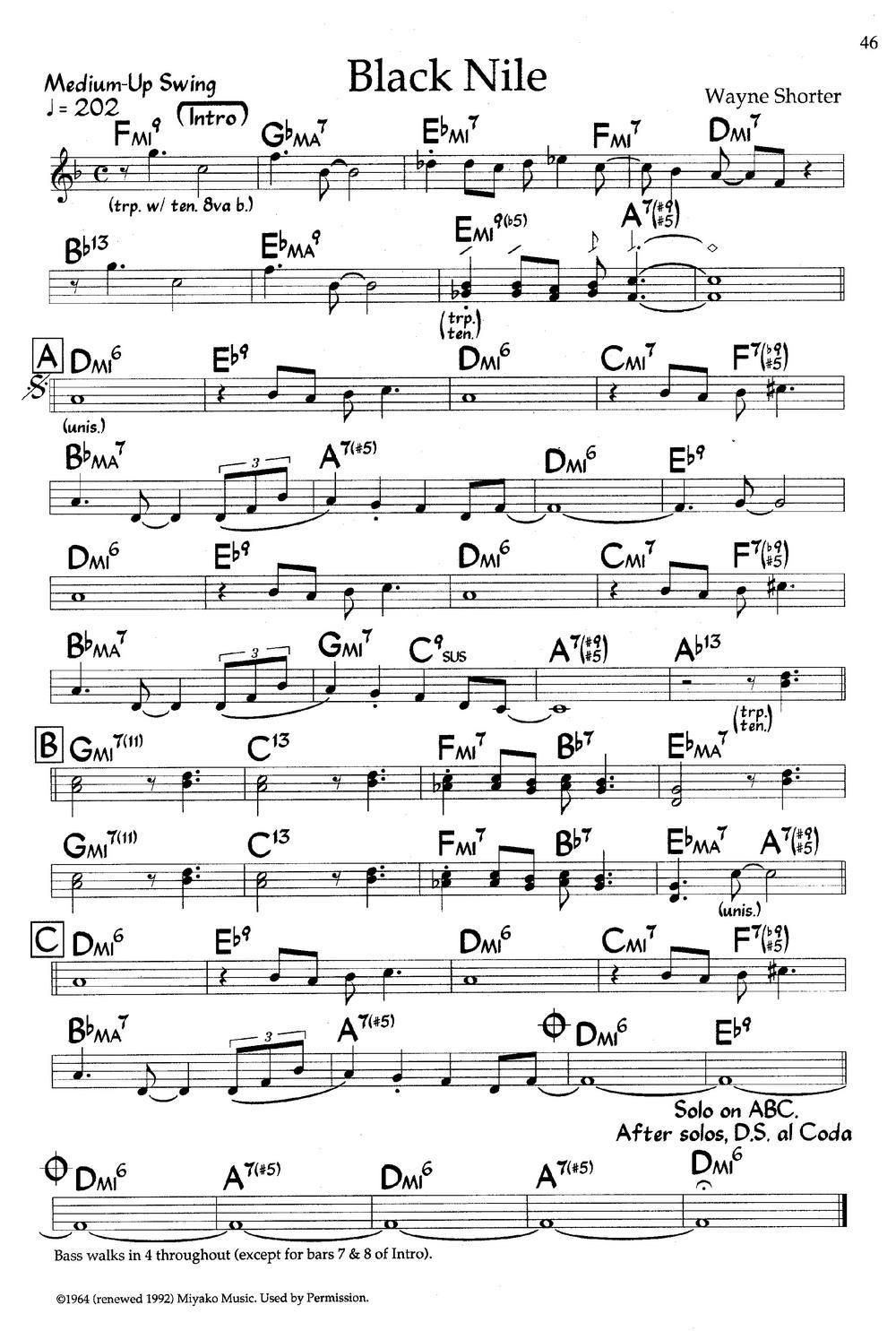 Black Nile（爵士钢琴曲） -  简谱第1页