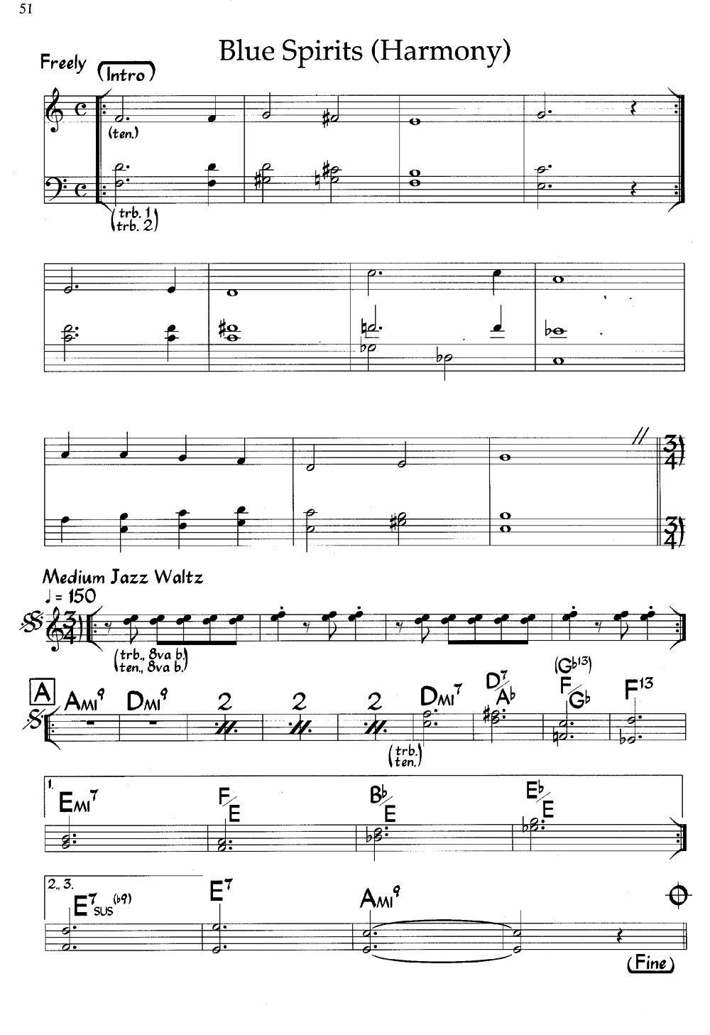 Blue Spirits（爵士钢琴曲） -  简谱第2页