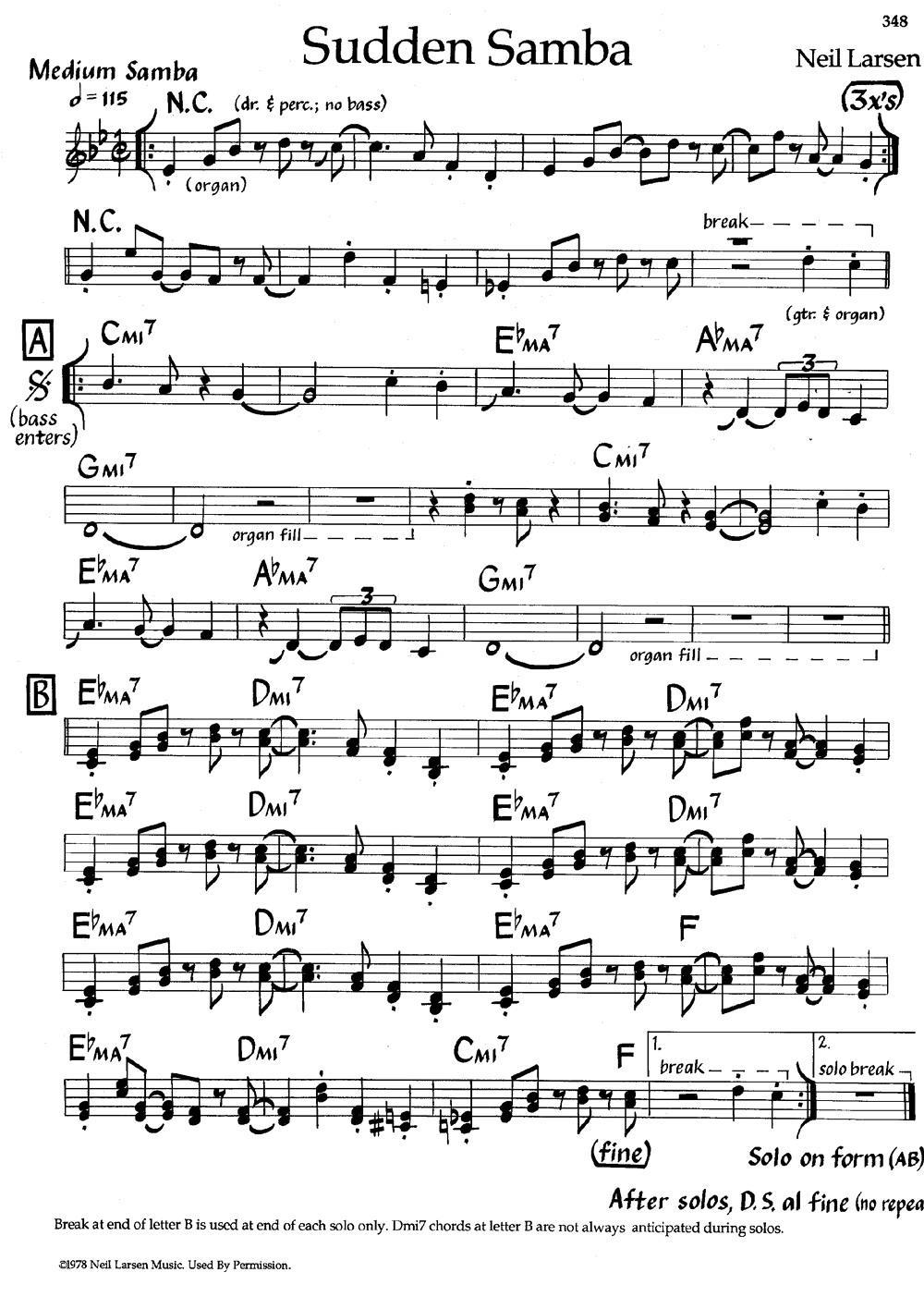 Sudden Samba（爵士钢琴曲） -  简谱第1页