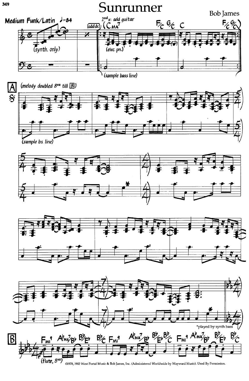 Sunrunner（爵士钢琴曲） -  简谱第1页