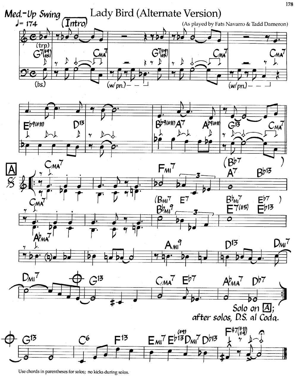 Lady Bird (Alternate Version)（爵士钢琴曲） -  简谱第1页