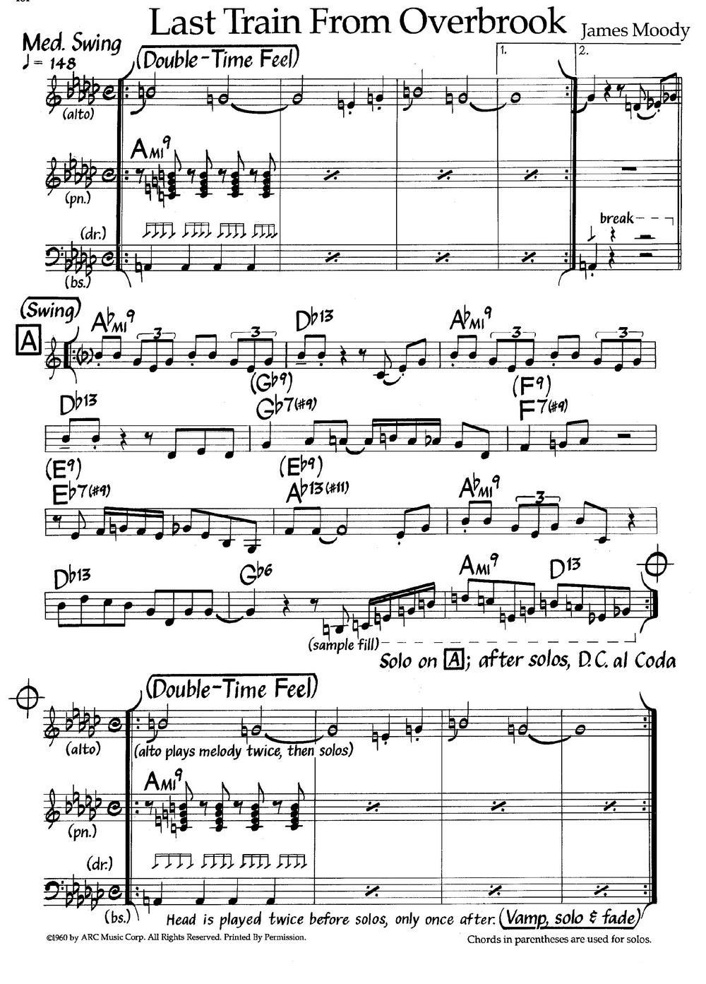 Last Train From Overbrook（爵士钢琴曲） -  简谱第1页