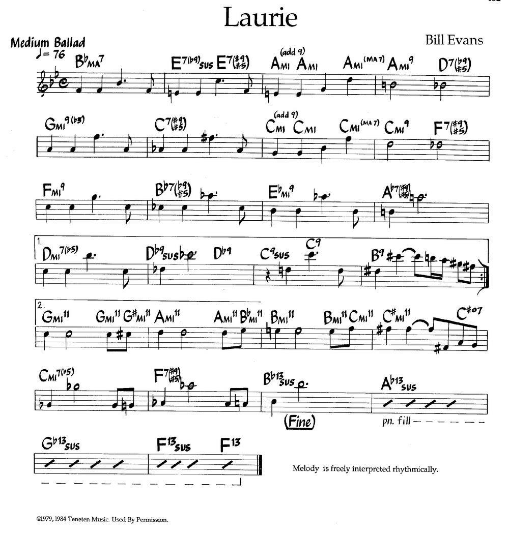 Laurie（爵士钢琴曲） -  简谱第1页
