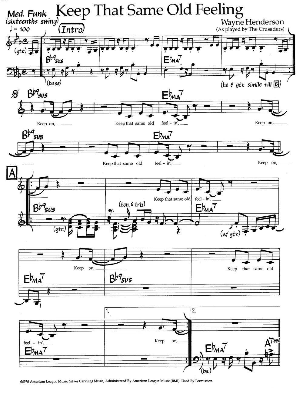 Keep That Same Old Feeling（爵士钢琴曲） -  简谱第1页
