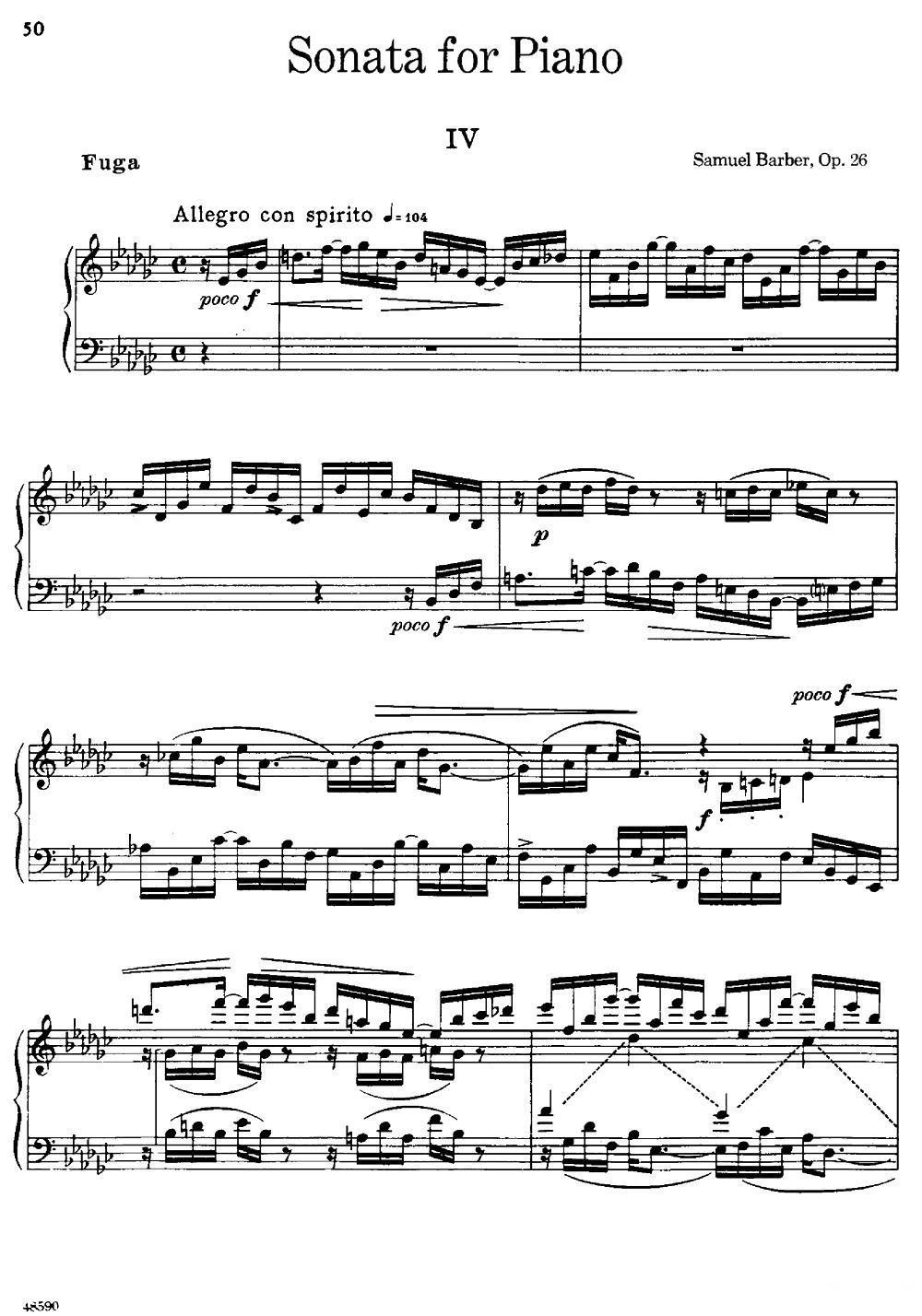 降e小调钢琴奏鸣曲 op.26 v.4 -  简谱第1页