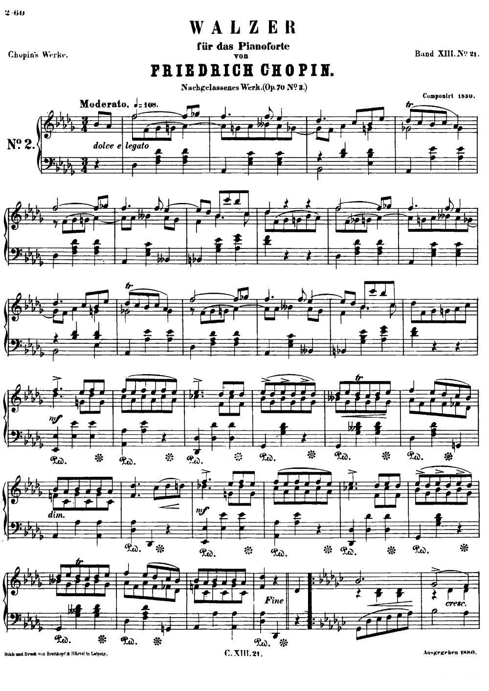 降D大调圆舞曲Op.70-3 -  简谱第1页