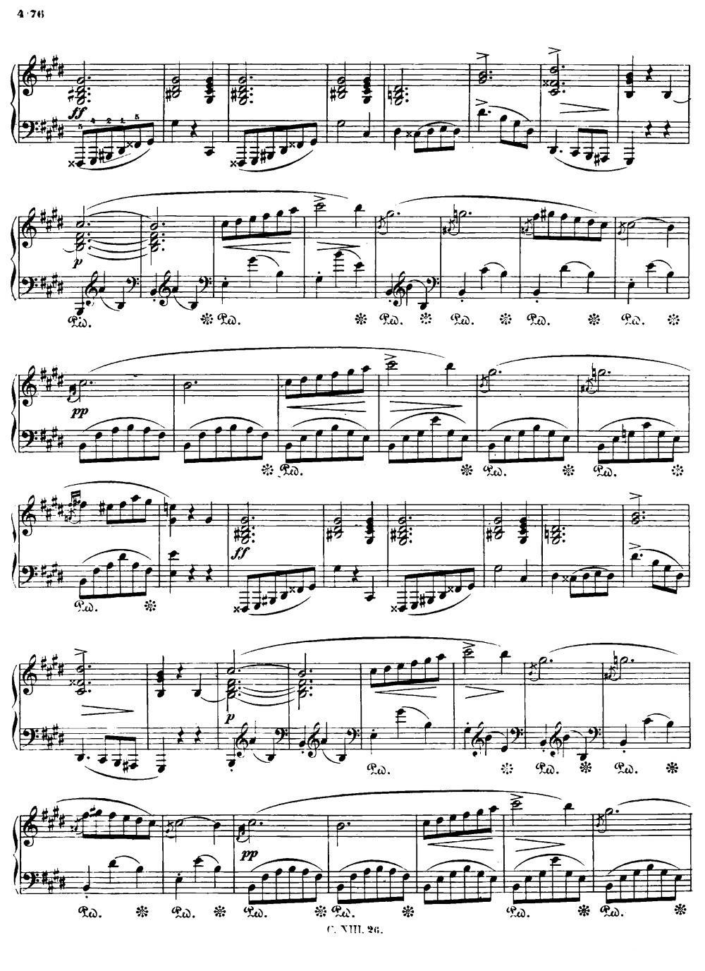 e小调圆舞曲（肖邦遗作） -  简谱第2页