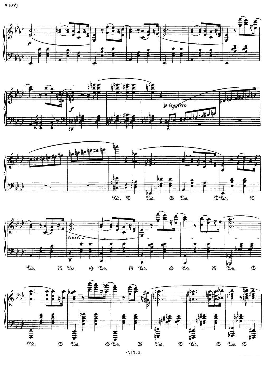 降A大调圆舞曲Op.42 -  简谱第11页