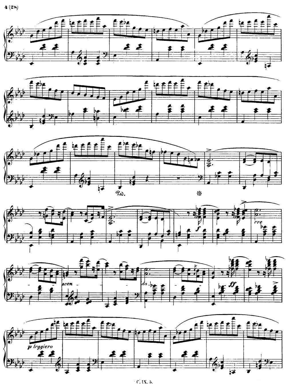 降A大调圆舞曲Op.42 -  简谱第2页