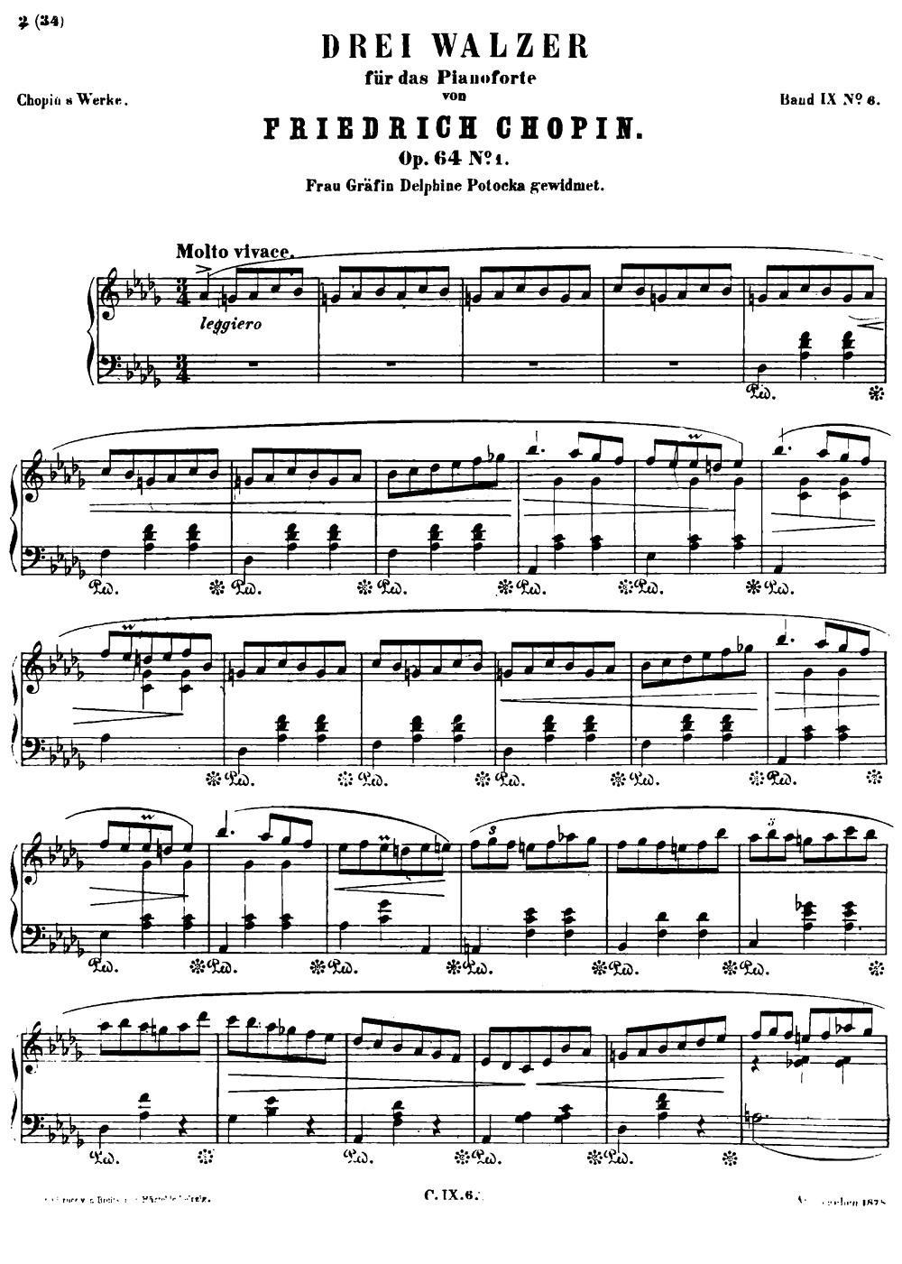 DREI WALZER（肖邦曲） -  简谱第1页