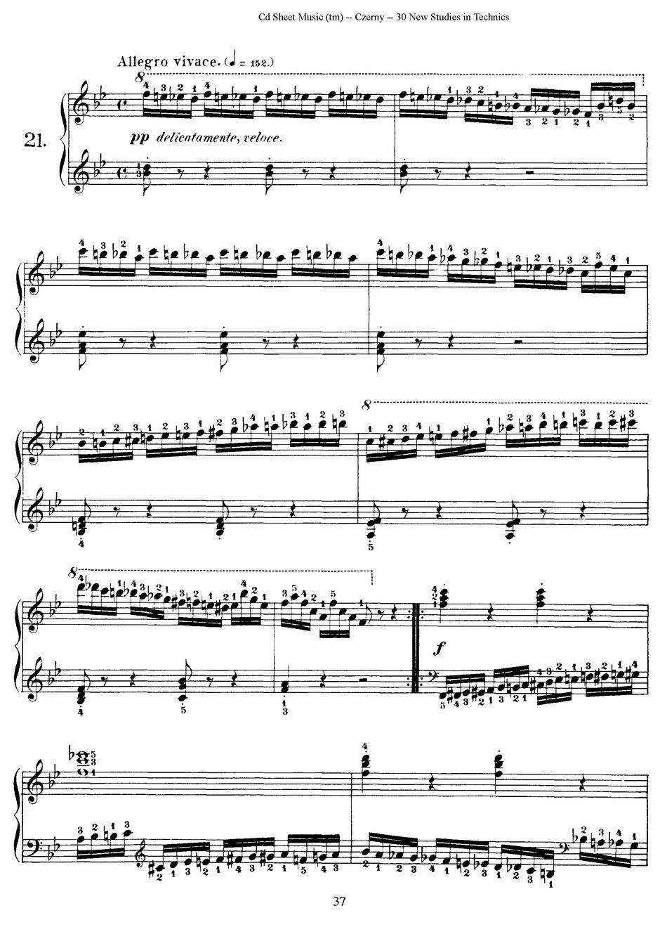 Czerny - 30 New Studies - 21 -  简谱第1页