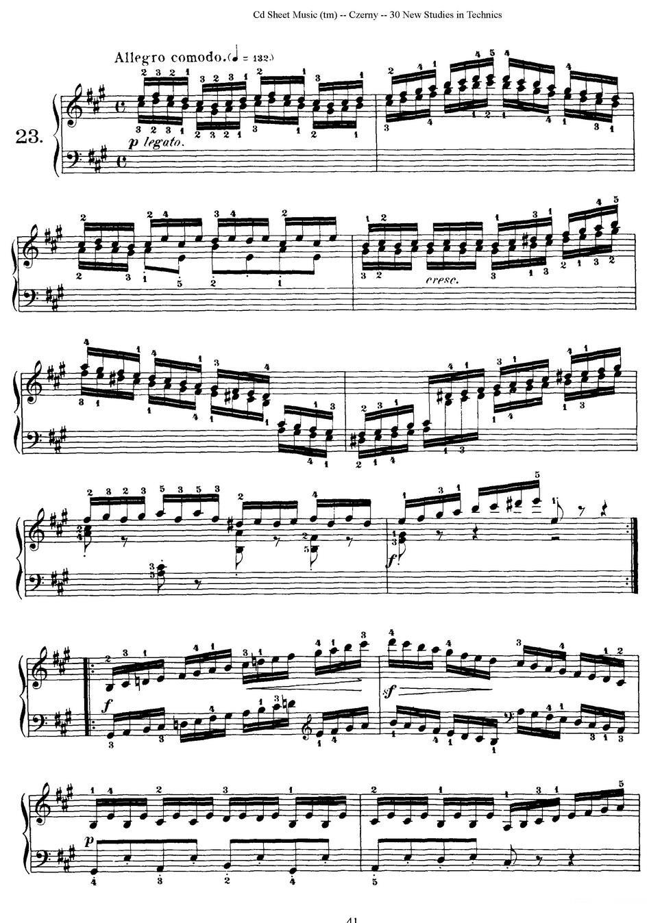 Czerny - 30 New Studies - 23 -  简谱第1页
