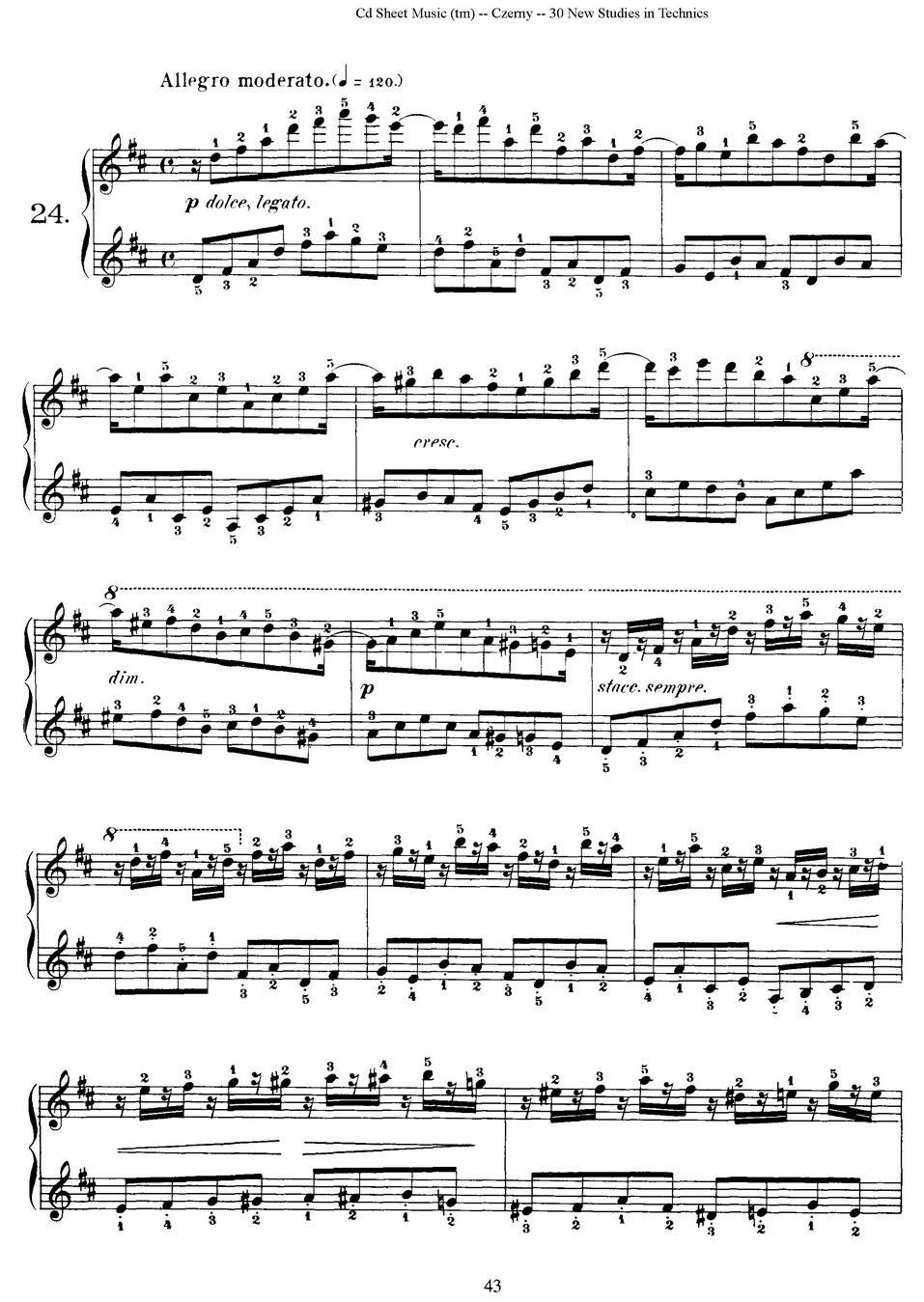 Czerny - 30 New Studies - 24 -  简谱第1页