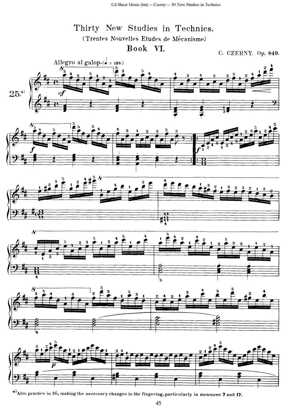 Czerny - 30 New Studies - 25 -  简谱第1页