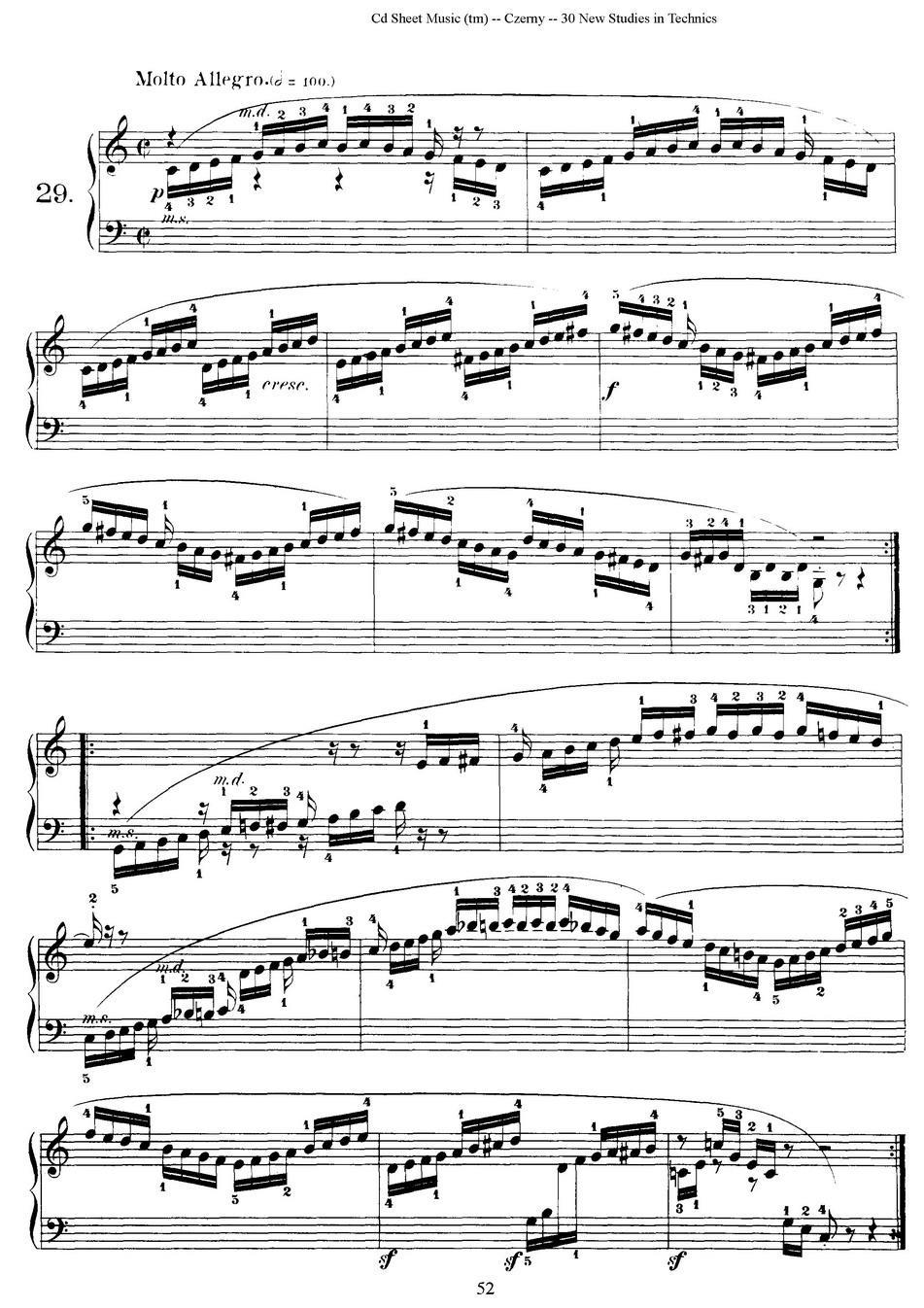 Czerny - 30 New Studies - 29 -  简谱第1页