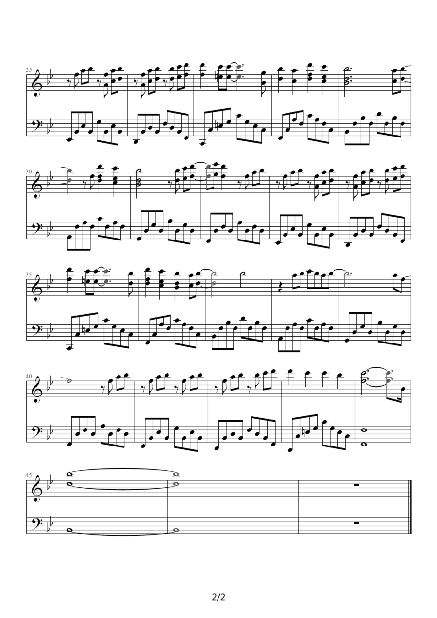 当四叶草碰上剑尖时（四叶草曲） -  简谱第2页