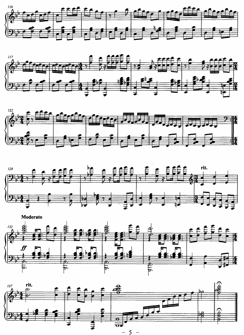 雁主题变奏曲（贺希格图曲） -  简谱第5页