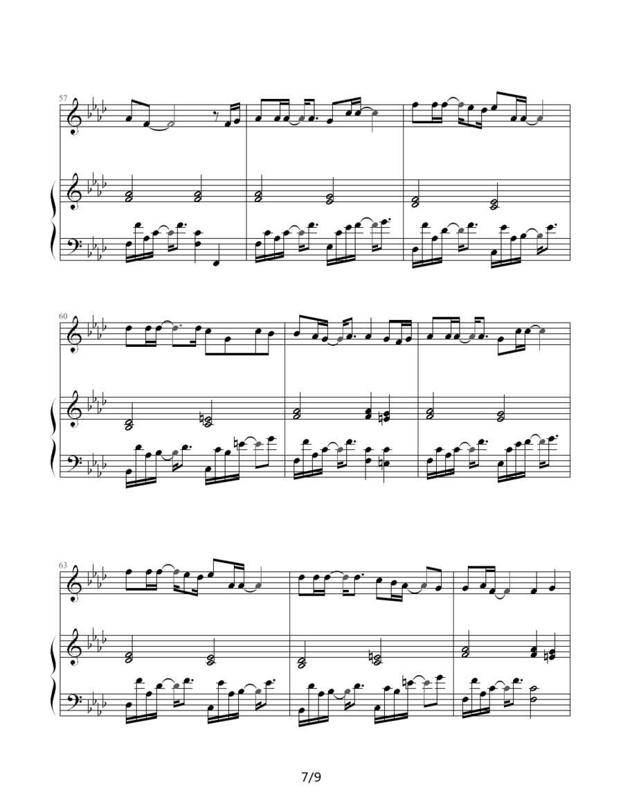 夜曲（周杰伦曲 巴特尔编配 钢琴伴奏谱） -  简谱第7页