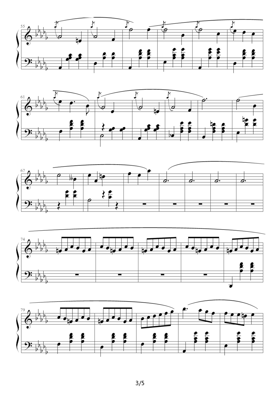 小犬圆舞曲 -  简谱第3页