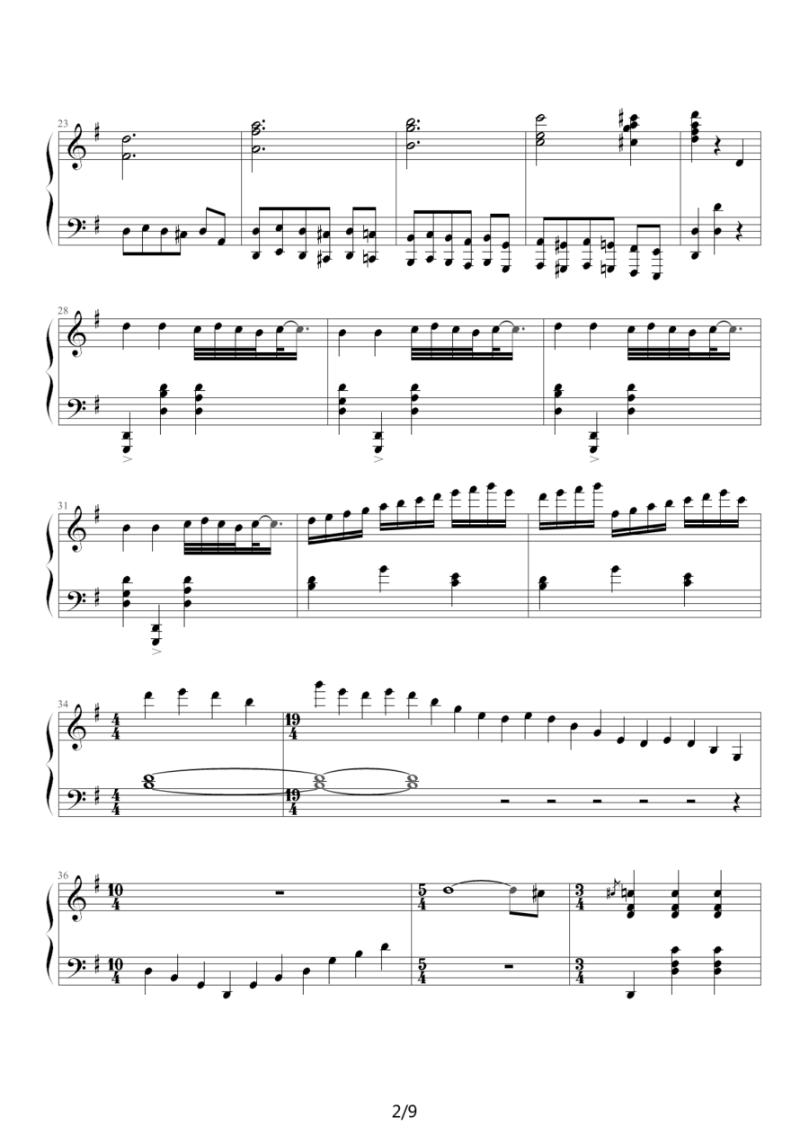 古代小步舞曲（湖北省恩施州钢琴10级曲目） -  简谱第2页