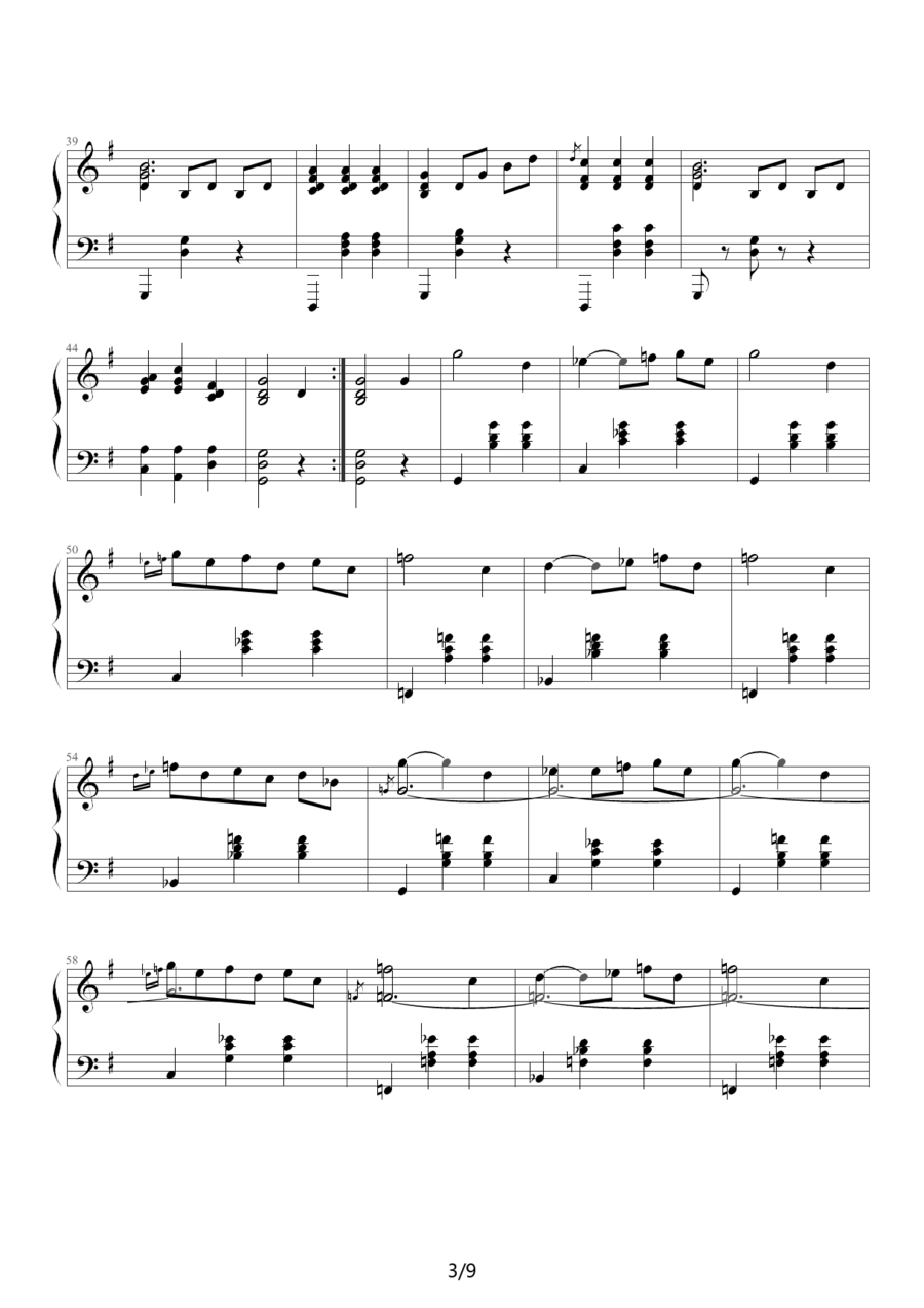 古代小步舞曲（湖北省恩施州钢琴10级曲目） -  简谱第3页