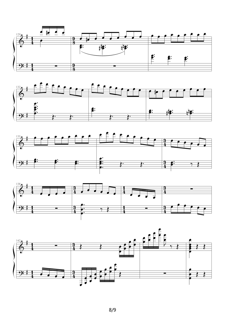 古代小步舞曲（湖北省恩施州钢琴10级曲目） -  简谱第8页