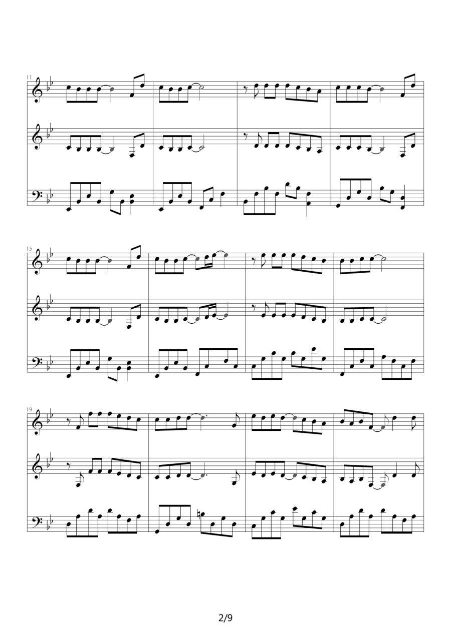 周杰伦作曲：安静（钢琴伴奏谱） -  简谱第2页