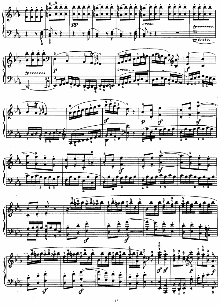 SONATE（第十三钢琴奏鸣曲-Op.27 No.1） -  简谱第13页