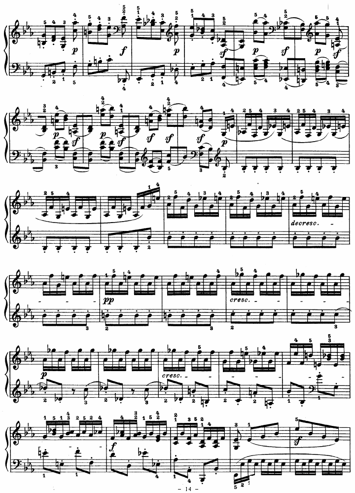 SONATE（第十三钢琴奏鸣曲-Op.27 No.1） -  简谱第14页