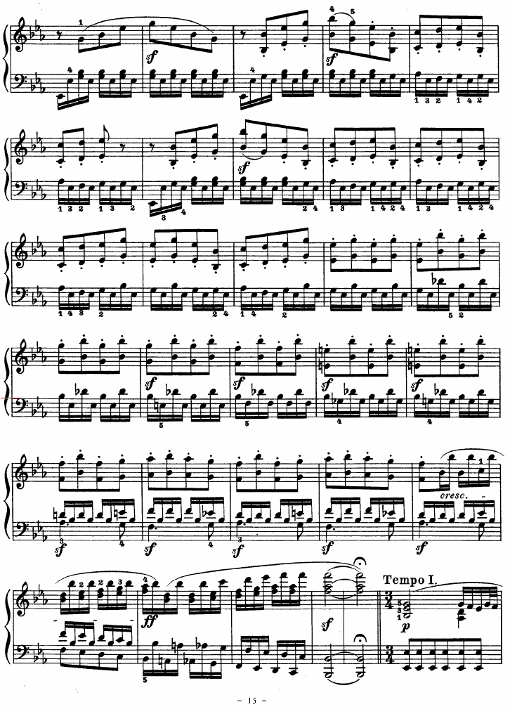 SONATE（第十三钢琴奏鸣曲-Op.27 No.1） -  简谱第15页