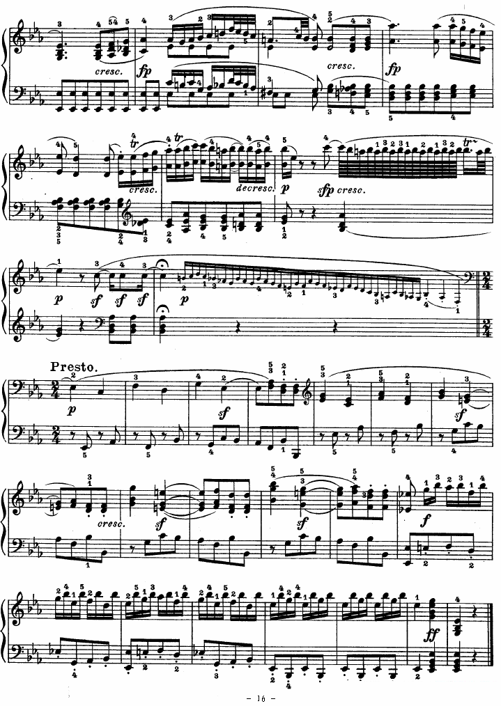 SONATE（第十三钢琴奏鸣曲-Op.27 No.1） -  简谱第16页