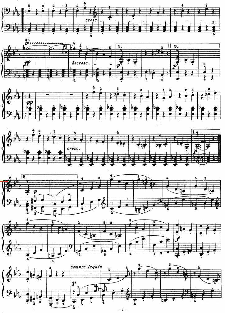 SONATE（第十三钢琴奏鸣曲-Op.27 No.1） -  简谱第5页