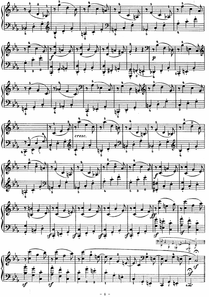 SONATE（第十三钢琴奏鸣曲-Op.27 No.1） -  简谱第6页